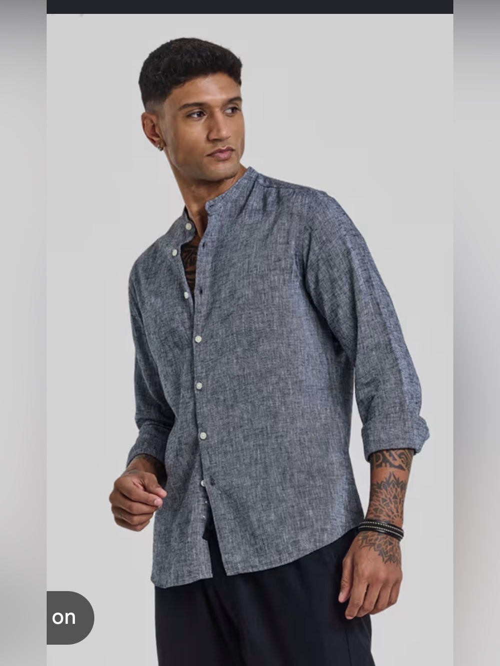 Free Line Athens Pure Linen 100% Button Down Shirt , Large